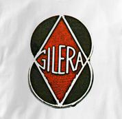 Gilera Motorcycle T Shirt Vintage Logo WHITE Italian Motorcycle T Shirt Vintage Logo T Shirt