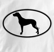 Great Dane T Shirt Oval Profile WHITE Dog T Shirt Oval Profile T Shirt