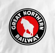 Great Northern Railway T Shirt Logo WHITE Railroad T Shirt Train T Shirt Logo T Shirt