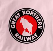 Great Northern Railway T Shirt Logo PINK Railroad T Shirt Train T Shirt Logo T Shirt