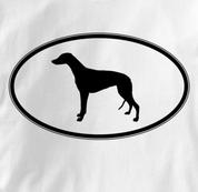 Greyhound T Shirt Oval Profile WHITE Dog T Shirt Oval Profile T Shirt