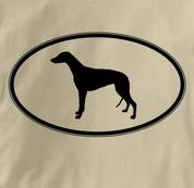 Greyhound T Shirt Oval Profile TAN Dog T Shirt Oval Profile T Shirt
