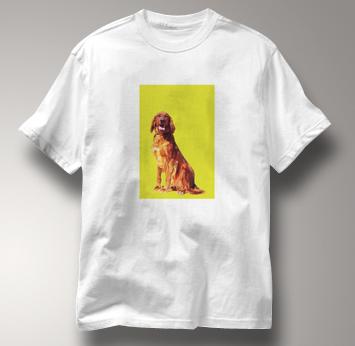 Irish Setter T Shirt Portrait WHITE Dog T Shirt Portrait T Shirt