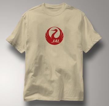 Japan Airlines T Shirt TAN JAL T Shirt Aviation T Shirt