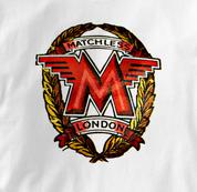 Matchless Motorcycle T Shirt Vintage Logo WHITE British Motorcycle T Shirt Vintage Logo T Shirt