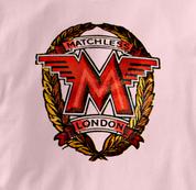 Matchless Motorcycle T Shirt Vintage Logo PINK British Motorcycle T Shirt Vintage Logo T Shirt