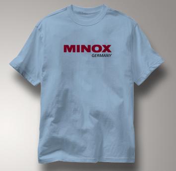 Minox Camera T Shirt Vintage Logo BLUE Vintage Logo T Shirt