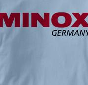 Minox Camera T Shirt Vintage Logo BLUE Vintage Logo T Shirt