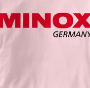Minox Camera T Shirt Vintage Logo PINK Vintage Logo T Shirt