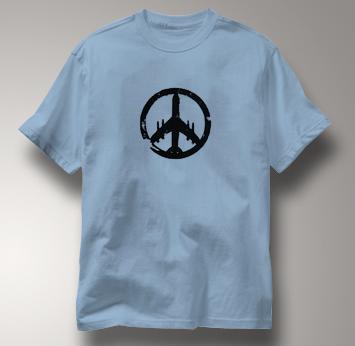 Peace Plane T Shirt BLUE Peace T Shirt