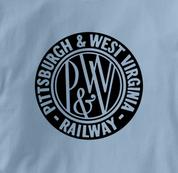 Pittsburgh and West Virginia T Shirt Vintage P&WV BLUE Railroad T Shirt Train T Shirt Vintage P&WV T Shirt