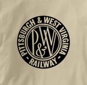 Pittsburgh and West Virginia T Shirt Vintage P&WV TAN Railroad T Shirt Train T Shirt Vintage P&WV T Shirt