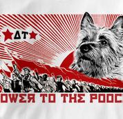 Australian Terrier T Shirt Power to the Pooch WHITE Dog T Shirt Power to the Pooch T Shirt