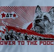 Australian Terrier T Shirt Power to the Pooch BLUE Dog T Shirt Power to the Pooch T Shirt
