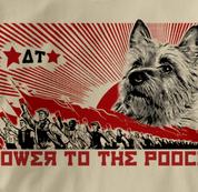 Australian Terrier T Shirt Power to the Pooch TAN Dog T Shirt Power to the Pooch T Shirt