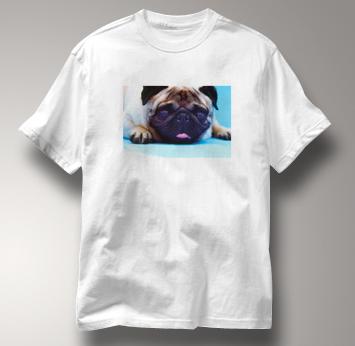 Pug T Shirt Portrait WHITE Dog T Shirt Portrait T Shirt