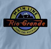 Rio Grande T Shirt Thru the Rockies Main Line BLUE Railroad T Shirt Train T Shirt Thru the Rockies Main Line T Shirt
