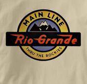 Rio Grande T Shirt Thru the Rockies Main Line TAN Railroad T Shirt Train T Shirt Thru the Rockies Main Line T Shirt