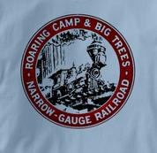 Roaring Camp T Shirt Narrow Gauge Big Trees BLUE Railroad T Shirt Train T Shirt Narrow Gauge Big Trees T Shirt