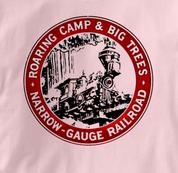 Roaring Camp T Shirt Narrow Gauge Big Trees PINK Railroad T Shirt Train T Shirt Narrow Gauge Big Trees T Shirt