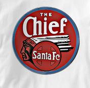 Santa Fe T Shirt Chief WHITE Railroad T Shirt Train T Shirt Chief T Shirt