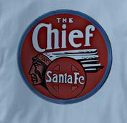 Santa Fe T Shirt Chief BLUE Railroad T Shirt Train T Shirt Chief T Shirt