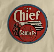 Santa Fe T Shirt Chief TAN Railroad T Shirt Train T Shirt Chief T Shirt