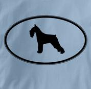 Schnauzer T Shirt Oval Profile BLUE Dog T Shirt Oval Profile T Shirt