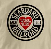 Seaboard Railroad T Shirt Air Line Heart of the South TAN Train T Shirt Air Line Heart of the South T Shirt