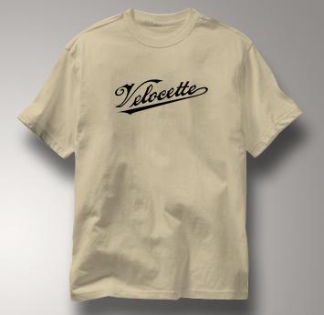 Velocette Motorcycle T Shirt Vintage Logo TAN British Motorcycle T Shirt Vintage Logo T Shirt