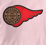 Western Maryland Railway T Shirt Fast Freight PINK Railroad T Shirt Train T Shirt B&O Museum T Shirt Fast Freight T Shirt