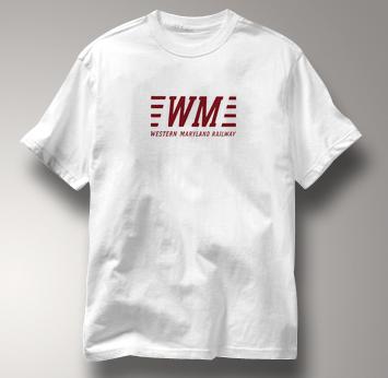Western Maryland Railway T Shirt WM WHITE Railroad T Shirt Train T Shirt B&O Museum T Shirt WM T Shirt