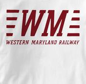 Western Maryland Railway T Shirt WM WHITE Railroad T Shirt Train T Shirt B&O Museum T Shirt WM T Shirt