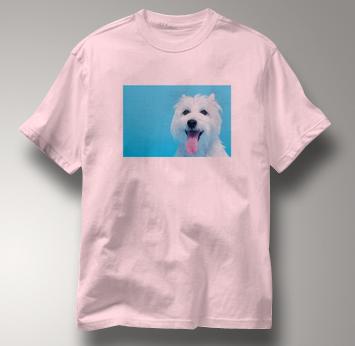 Westie T Shirt Portrait West Highland White Terrier PINK Dog T Shirt Portrait West Highland White Terrier T Shirt